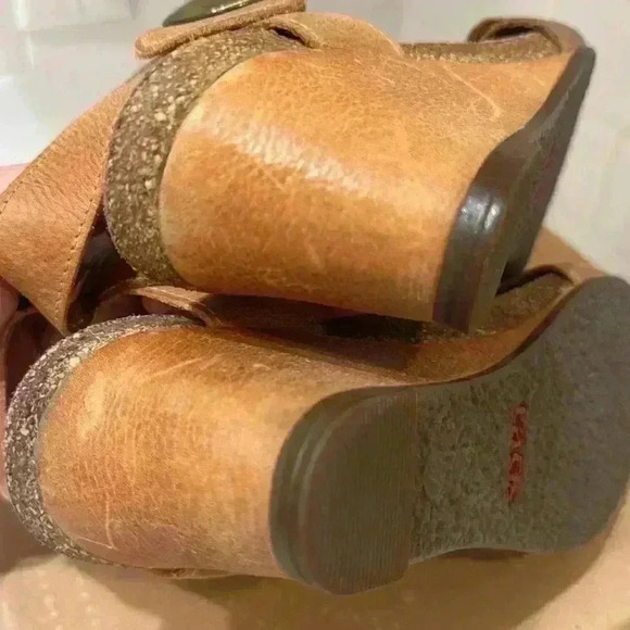 Tao's Carousel Burnt Orange Wedge Heel Sandal Size EU 37 US 6-6.5 - Picture 8 of 11